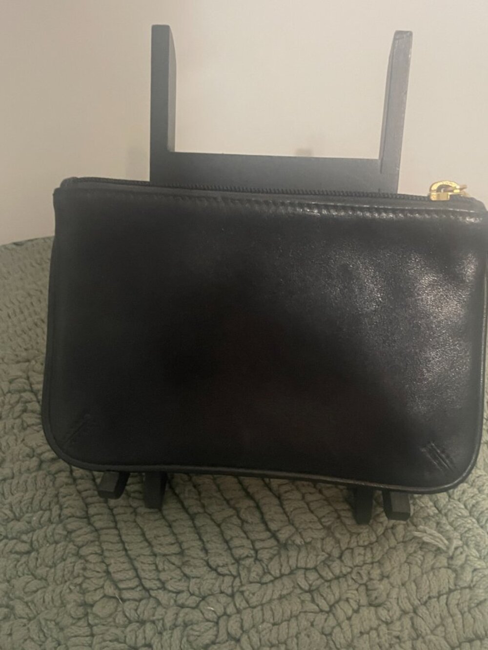 Vintage Coach Black Pebbled Leather Wristlet Wallet - Picture 4 of 8